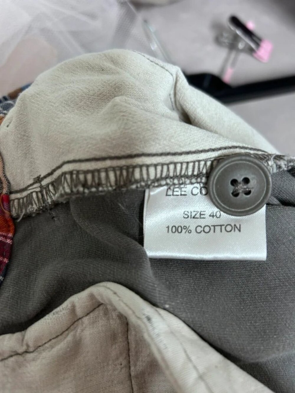 Lee Cooper Grey Cotton Chino Shorts Mens Size 40 - Picture 5 of 5